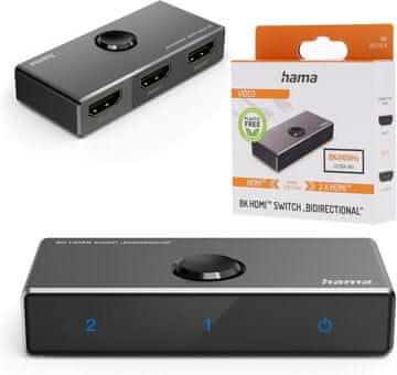 Hama Hama HDMI preklopnik 8K (2:1 / 1:2) - TV, PC, konzole