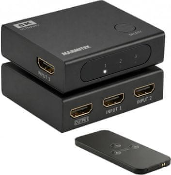 Marmitek Marmitek AS38-8K HDMI 2.1 stikalo za gaming, 3 vhodi / 1 izhod