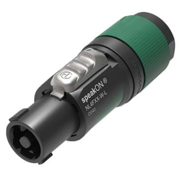 Neutrik 4-polni kabelski priključek speakON, sklop vijačnih sponk, razbremenitev nateza vpenjalne glave za premer kabla od 10 do 16 mm