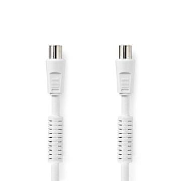 Nedis Koaksialni kabel | IEC (koaksialni) moški | IEC (koaksialni) ženski | Ponikljano | 120 dB | 75 ohmov | Quad Shielded | 10,0 m | Okrogla | PVC | Bela | Oznaka