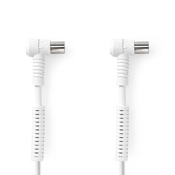 Nedis Koaksialni kabel | IEC (koaksialni) moški | IEC (koaksialni) ženski | Ponikljano | 120 dB | 75 ohmov | Quad Shielded | 10,0 m | Okrogla | PVC | Bela | Oznaka