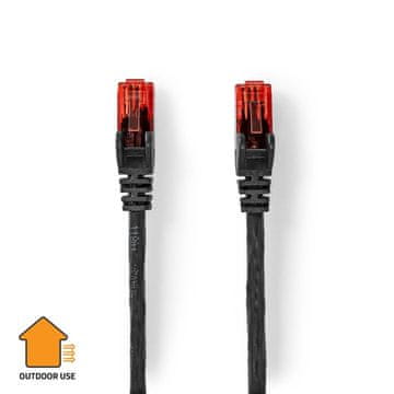 Nedis Omrežni kabel CAT6 | RJ45 Moški | RJ45 Moški | U/UTP | 30,0 m | Na prostem | Okrogla | PE | Črna | Oznaka