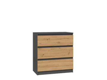 Topeshop Komoda Malwa M3 ANTRACIT ARTISAN