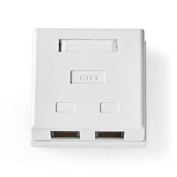 Nedis Network Wall Box | Na steni | 2 vrata | UTP CAT6 | Naravnost | Ženska | Pozlačeno | PVC | Bela | Škatla