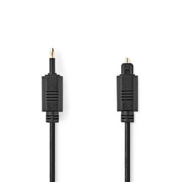 Nedis Optični avdio kabel | TosLink moški | Mini-Toslink | 1,00 m | Okrogla | PVC | Črna | Oznaka