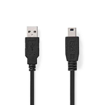 Nedis USB kabel | USB 2.0 | USB-A moški | USB Mini-B 5 polni moški | 480 Mbps | Ponikljano | 2,00 m | Okrogla | PVC | Črna | Oznaka