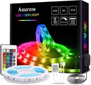 slomart Aourow LED trak 5m, RGB, daljinski upravljalnik, napajalnik
