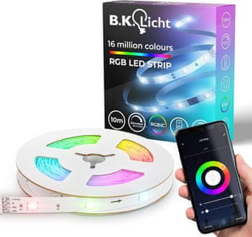 B.K. Licht B.K.Licht Wifi RGBIC LED trak 10m, App, Music Sensor