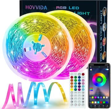 slomart HOVVIDA LED trak 30m (2x15m) RGB, APP, glasba, časovnik