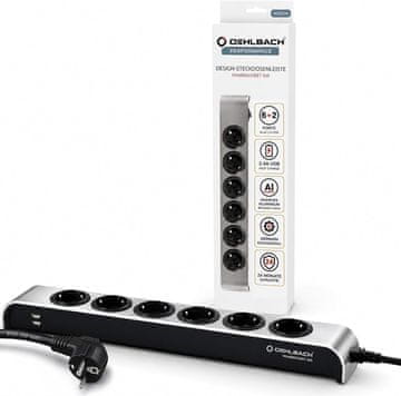 Oehlbach Oehlbach Powersocket 505 razdelilna letev z 2 USB vhoda, kompaktna zasnova