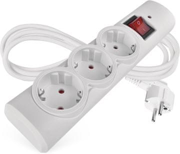 Emos EMOS razdelilnik 3 vtičnice, LED, 1.5m kabel, kotne vtičnice