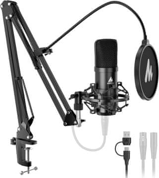 Maono MAONO XLR/USB mikrofon set za PC: 192kHz/24bit, Plug & Play, RGB
