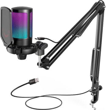 Fifine FIFINE Gaming USB mikrofon s roko za PC, streaming in podcast
