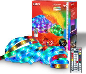 BRILONER BRILONER LED trak, 5m, RGB IC, daljinsko upravljanje, zatemnljiv, dinamični barvni prehod
