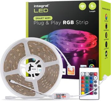 Integral Integral 5m RGB LED trak, barvni, zatemnljiv, glasba, WiFi App