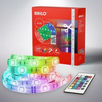 BRILONER BRILONER LED svetlobni trak, 4m, RGB, USB, zatemnljiv, dekorativni
