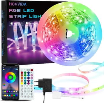 slomart HOVVIDA LED svetlobni trak, 5m, RGB, APP in daljinski upravljalnik, način glasbe