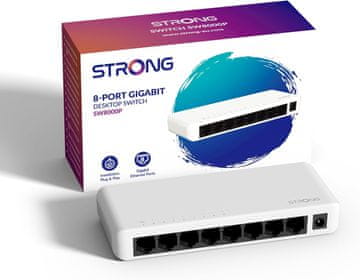 Strong STRONG 8-portni Gigabit LAN stikalo, 10/100/1000 Mbit/s