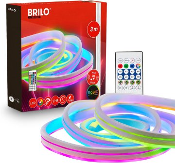 BRILONER BRILONER LED trak 3m, RGB IC z dinamičnimi učinki, USB, glasbeni senzor