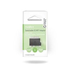 Nedis SCART adapter | SCART moški | S-Video ženski / 3x RCA ženski | Ponikljano | Preklopljiv | ABS | Črna | 1 kos | Škatla