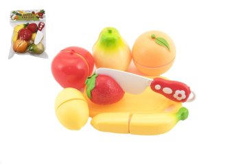 Teddies Plastika za rezanje sadja z rezalno desko 13,5x8cm z nožem v vrečki