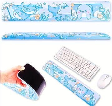 slomart BelugaDesign Hai opora za zapestje, Kawaii, svetlo modra, protidrsna
