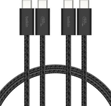 Belkin Belkin 2pcs USB-C na USB-C kabel, 1.5m, 60W, pleten