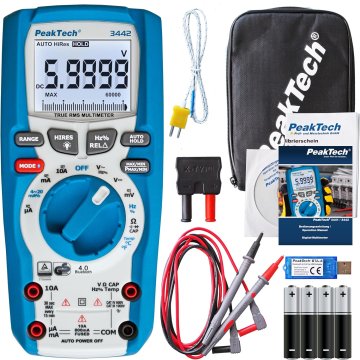 slomart PeakTech 3442 True RMS Multimeter, 60000 števcev, CAT III 1000V, Bluetooth