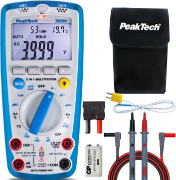slomart PeakTech 3690 Digitalni multimeter 5v1 LUX, dB, RH, Temp.