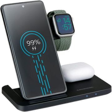 Grundig Grundig 3-v-1 Brezžična polnilna postaja za Apple Watch in iPhone