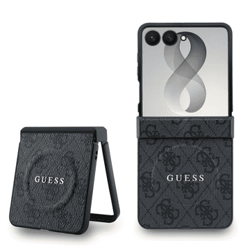 Guess GUHMZF8P4MSEGCK za Samsung Galaxy Z Flip8 zadnji ovitek iz PU usnja 4G Magnetic - črn