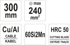 YATO Račnjaste škarje za kable 240 mm2/ 300 mm YT-18600