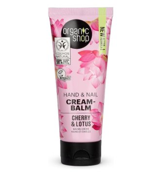shumee ORGANIK SHOP Organska krema in balzam za roke in nohte z vonjem češnje in lotosa 75 ml
