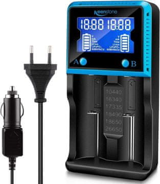 Universal Keenstone Univerzalni punjač za 18650 baterije (2-kanalni) - LCD Smart