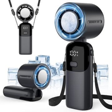 100% Namouk Mini ventilator z ledenim hlajenjem, 100 stopenj, 3600mAh