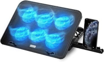NK NK Prijenosna rashladna podloga za laptop 12-17" sa 6 ventilatora, podesiva