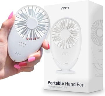 Mikamax mikamax Prenosni ročni ventilator, USB-C, 2 hitrosti, polnilni, zložljiv