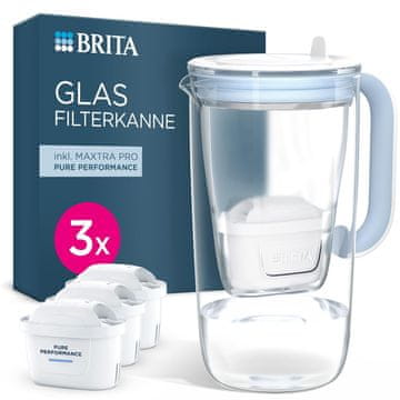 Brita BRITA filter vrč za vodo Glas, modra, 3x MAXTRA PRO kartuše