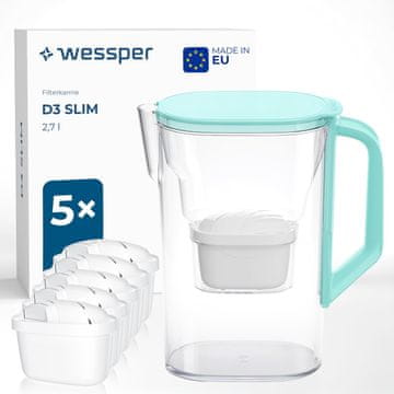 Wessper Wessper vrč za filtriranje hladilnika 2,7L s 6 filtri - metin