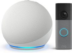 ECHO Echo Dot (bela) + Ring Akumulatorska video domofon (zadnja gen.)