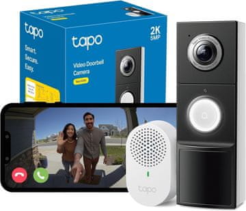 slomart Tapo D235 Video zvono Akumulatorsko/Žično, 2K 5MP, Barvna nočna vizija, 180