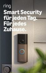 Ring Ring Battery Video Doorbell 2K (najnovejša gen.) - Akumulatorska video domofon, 6x zoom, E