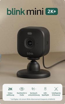 Blink Blink Mini 2K+ - Notranja varnostna kamera, 2K video, 4x zoom