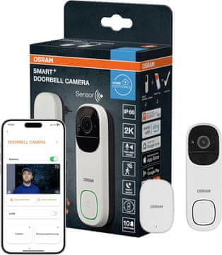 Osram Osram SMART+ WiFi video domofon - 3MP 2K, PIR senzor, 5200mAh baterija, Gong