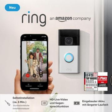 slomart Ring Battery Video Doorbell 2024 (Certificiran obnovljen) Akumulatorska videonadzorna zvonilka