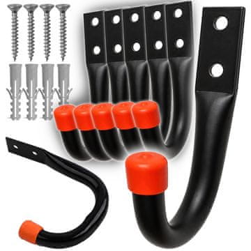 MG Tool Hook držalo za vrtno orodje 6ks, črno
