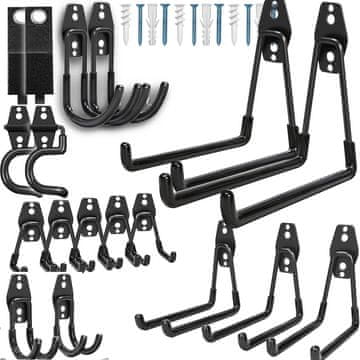 MG Tool Hangers držalo za vrtno orodje 18ks, črno