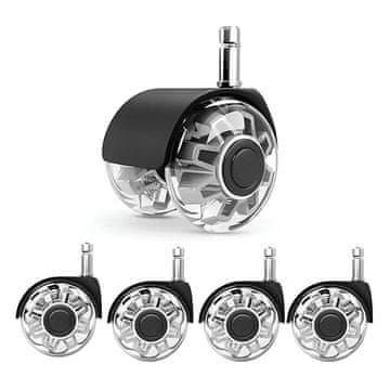 MG Chair Wheels kolesca za pisarniški stol 5ks, srebrna