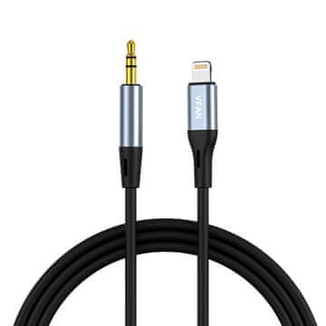 slomart Vipfan L05 kabel Lightning na 3.5mm jack AUX, 1m, siv