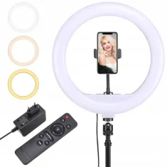 Dexxer 150W LED obročna selfie lučka 33cm + stativ 220cm in daljinec